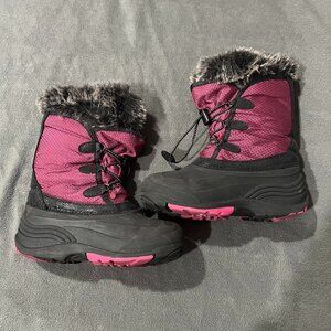 Kamik Powdery 2 Girls Youth Pink Black Snow Boots Waterproof Insulated Size 3